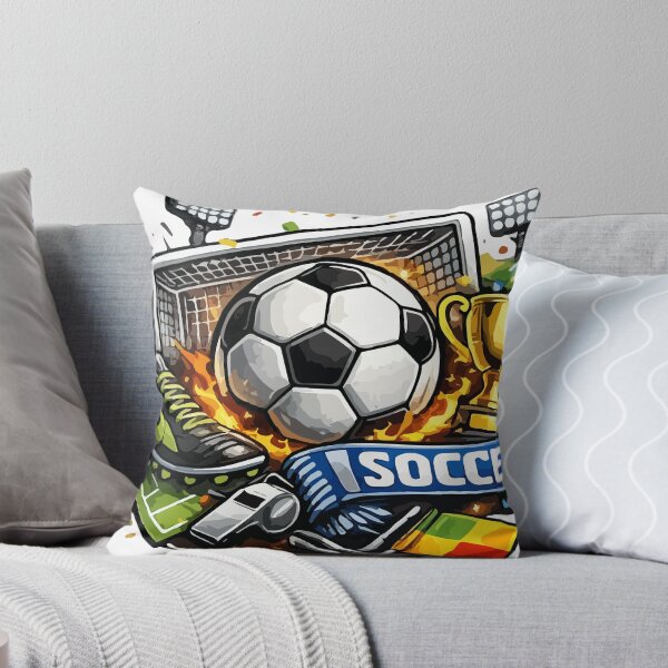 Item preview, Dynamic Soccer Football Graphic Illustration with Ball, Goal, and Trophy designed and sold by YasminTaha.