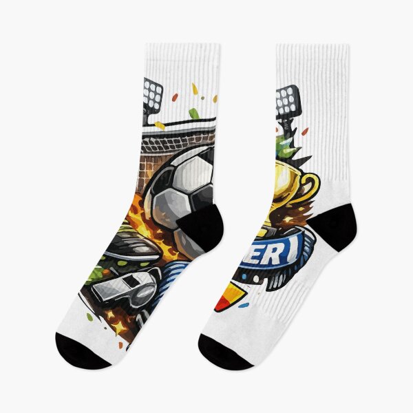 Item preview, Dynamic Soccer Football Graphic Illustration with Ball, Goal, and Trophy designed and sold by YasminTaha.
