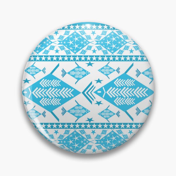 Item preview, Blue Geometric Fish Tribal Seamless Pattern, Ethnic Ocean Motif Background, Abstract Marine Folk Art Textile Design designed and sold by EiArtist.