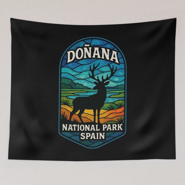 Item preview, Donana National Park Spain Deer Stained Glass Travel designed and sold by TomFrontierArt.