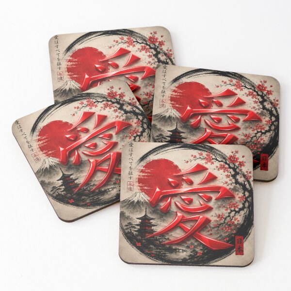 Item preview, Kanji Love | Japanese Cherry Blossom Zen Art designed and sold by BeachBumPics.