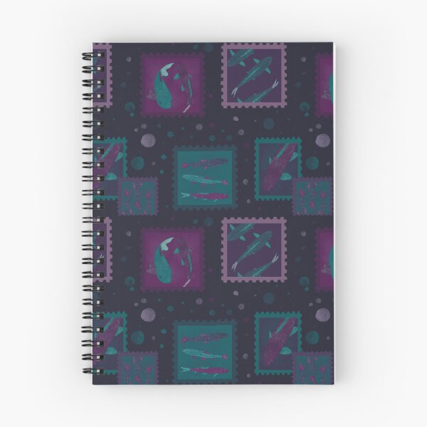 Item preview, Moody Fish Postage Stamps designed and sold by Pinecone Place.