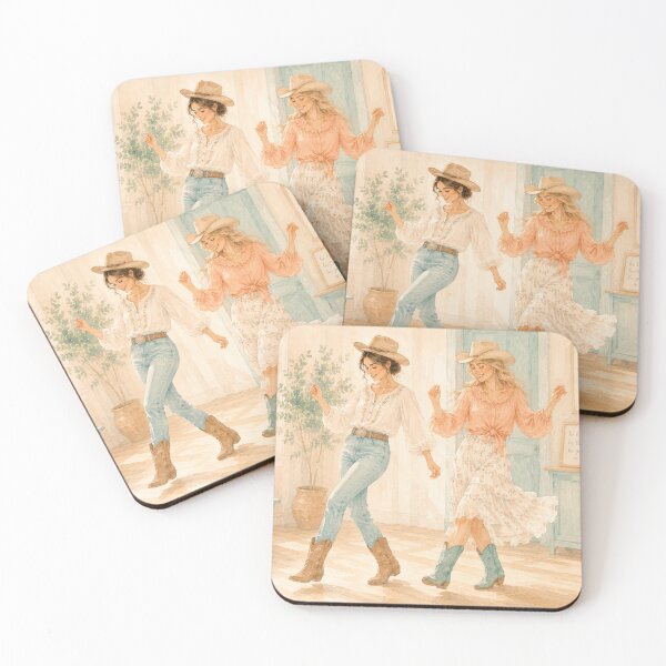 Item preview, Watercolour Line Dancing Cowgirls designed and sold by Creative Nook.