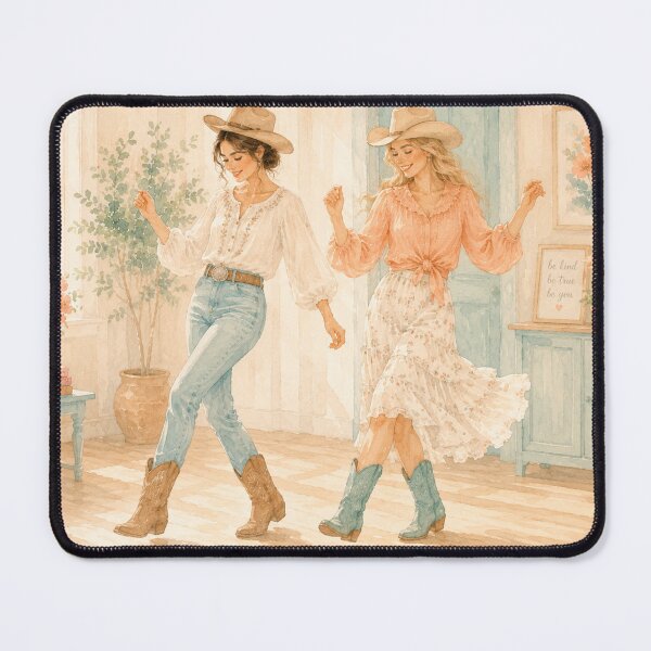 Item preview, Watercolour Line Dancing Cowgirls designed and sold by Creative Nook.