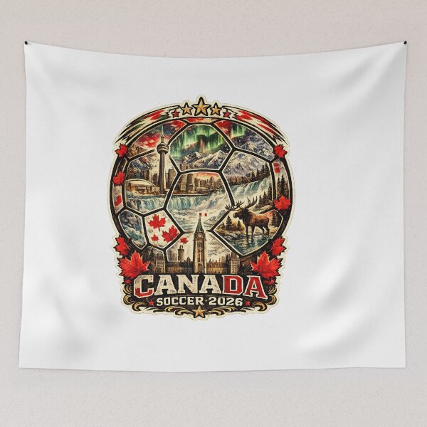 Item preview, Canada Soccer Shirt - Canadian Landmarks Football Gift for Canada Fans designed and sold by UrbanPrintVibes.