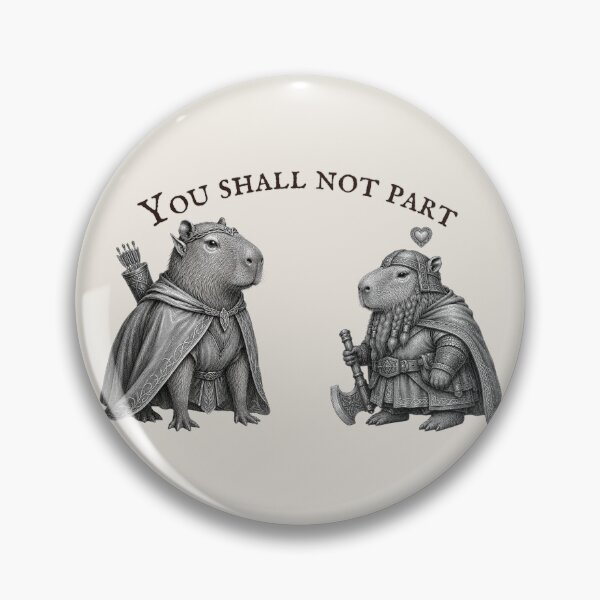Item preview, Capybara couple You shall not part | Elf and dwarf - Fantasy universe romance designed and sold by Love&Geek.