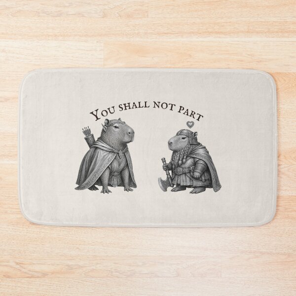Item preview, Capybara couple You shall not part | Elf and dwarf - Fantasy universe romance designed and sold by Love&Geek.