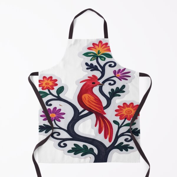 Item preview, Ornate Red Bird Blooming Tree Sticker Inspired by Traditional Folk Design designed and sold by ARTCREATESHOP.