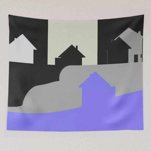 Item preview, Minimalist village in violet designed and sold by uunaa.