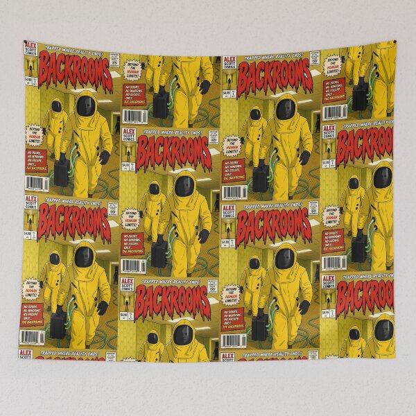 Item preview, Backrooms comic cover print hazmat yellow designed and sold by Campbell0395.
