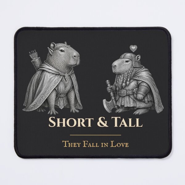 Item preview, Capybara couple, Short and Tall | Elf and Dwarf - Fantasy romance designed and sold by Love&Geek.
