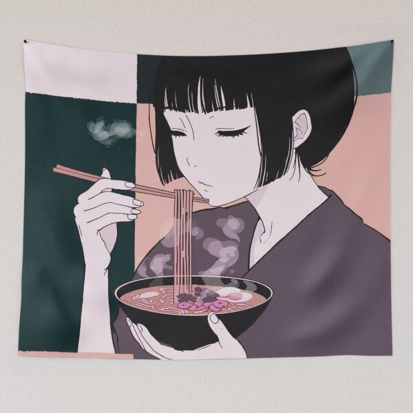 Item preview, Girl eating ramen designed and sold by uunaa.