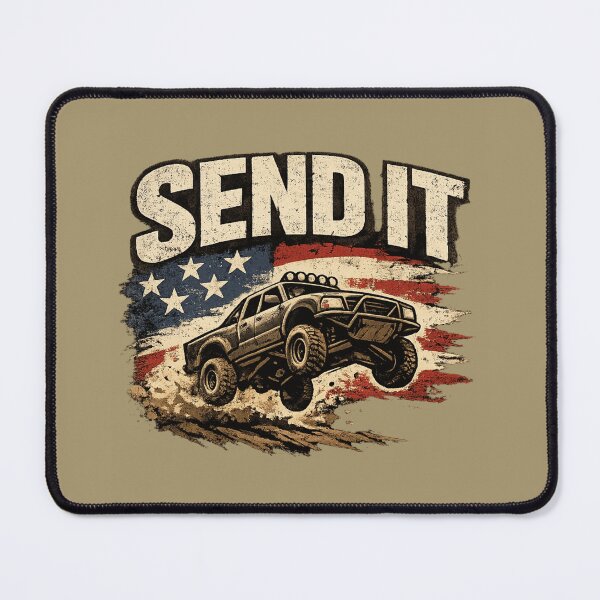Item preview, Send It Jeep USA Flag Offroad Adventure Dirty Truck Patriot . designed and sold by LunaPrintCo.