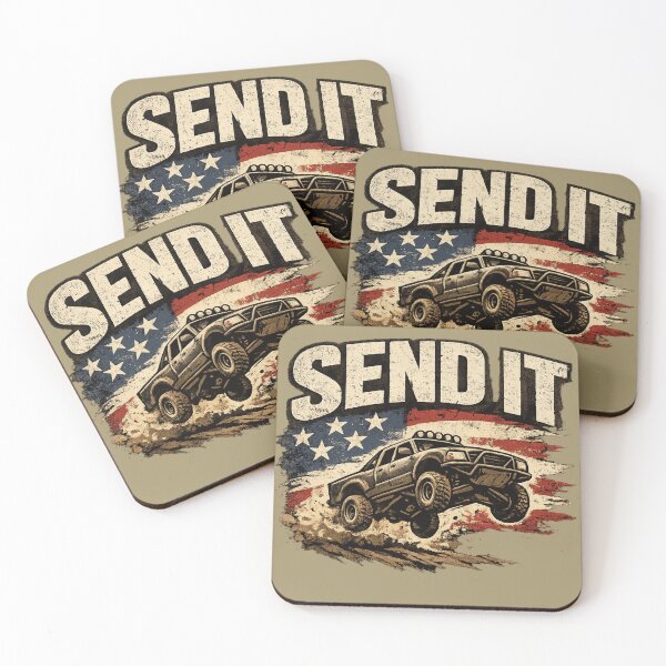 Item preview, Send It Jeep USA Flag Offroad Adventure Dirty Truck Patriot . designed and sold by LunaPrintCo.