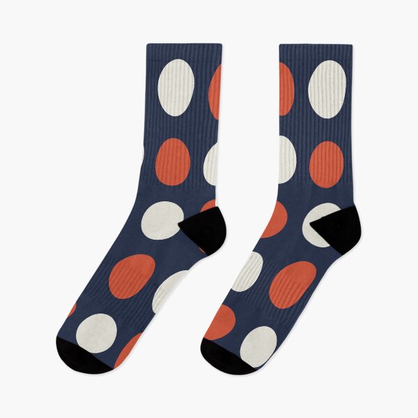 Item preview, TENNIS COURT CLAY CREAM and NAVY BLUE Symmetrical POLKA DOTS  designed and sold by RachelMacht.