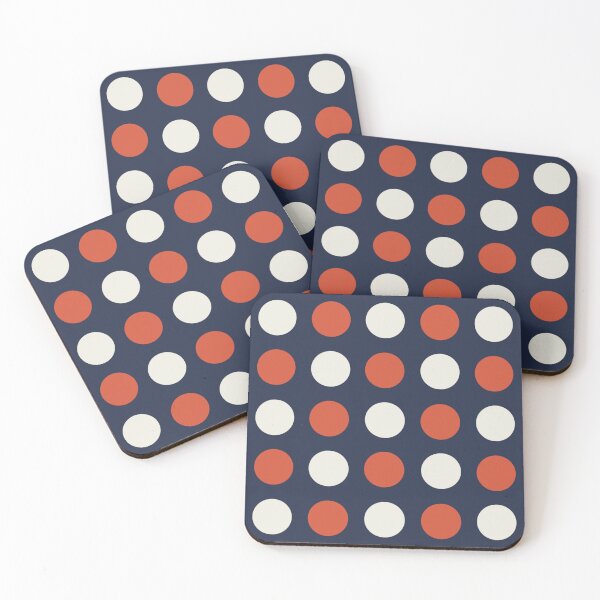 Item preview, TENNIS COURT CLAY CREAM and NAVY BLUE Symmetrical POLKA DOTS  designed and sold by RachelMacht.