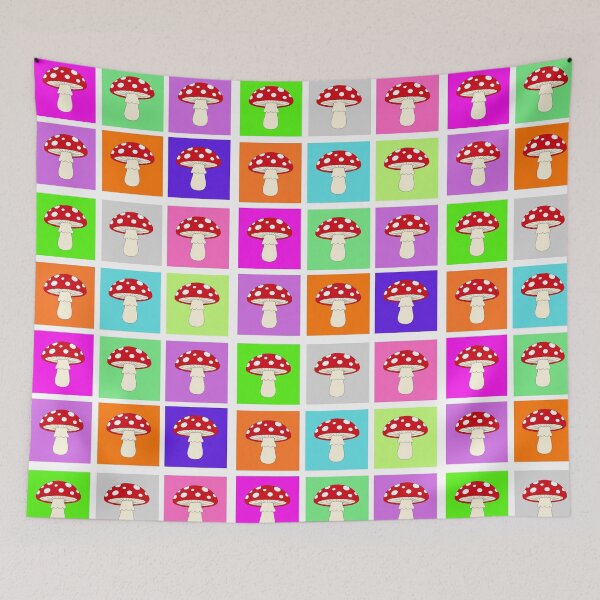 Item preview, Rainbow Patchwork Mushrooms designed and sold by uunaa.