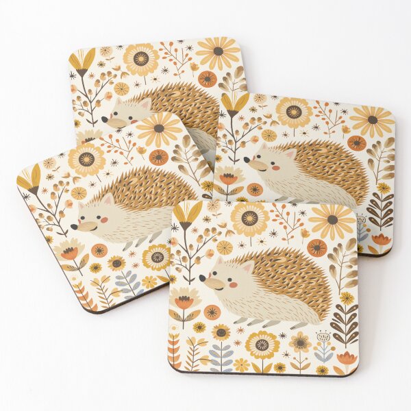 Item preview, Scandinavian Folk Art, Floral Hedgehog  designed and sold by xiao xuans.