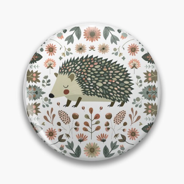 Item preview, Scandinavian Folk Art, Floral Hedgehog  designed and sold by xiao xuans.