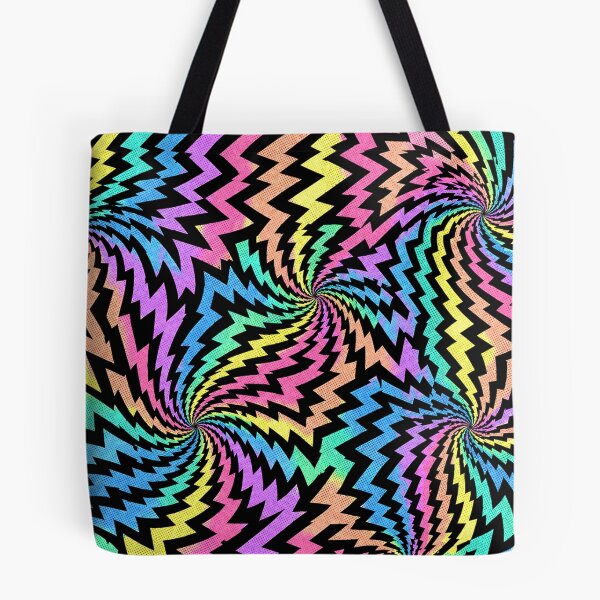 Item preview, Pastel Neon Rainbow Zigzag Rave Comic Pattern designed and sold by BeJolley.