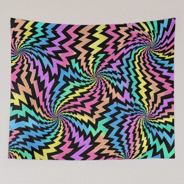 Item preview, Pastel Neon Rainbow Zigzag Rave Comic Pattern designed and sold by BeJolley.