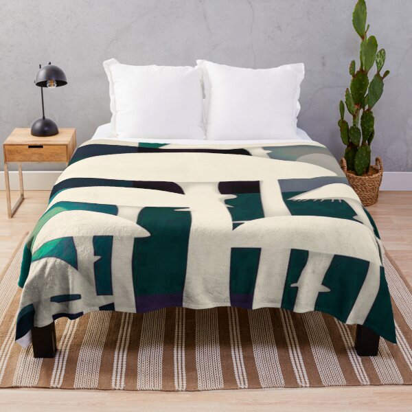 Item preview, Minimalist mushrooms on green designed and sold by uunaa.
