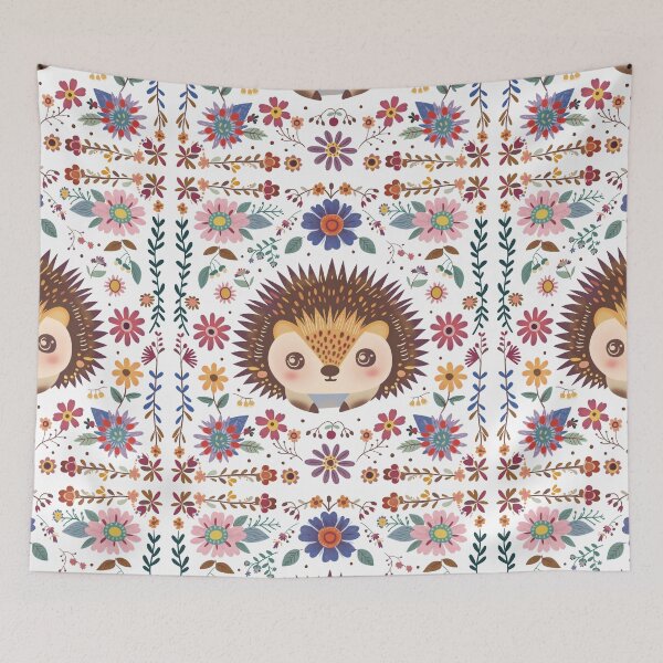 Item preview, Scandinavian Folk Art, Floral Hedgehog  designed and sold by xiao xuans.