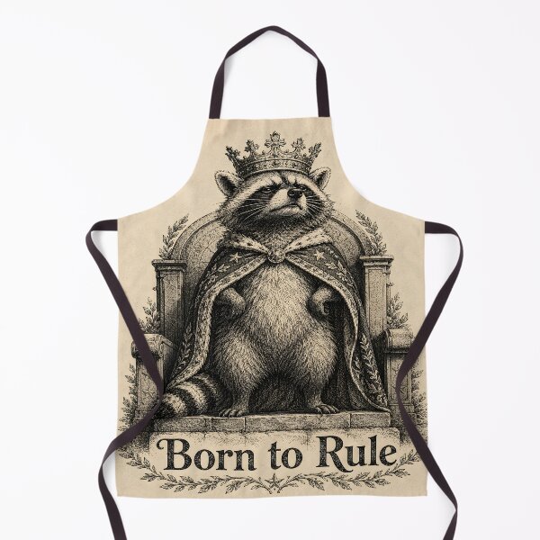 Item preview, Raccoon King on Throne Born to Rule Vintage Art designed and sold by aleano2026.