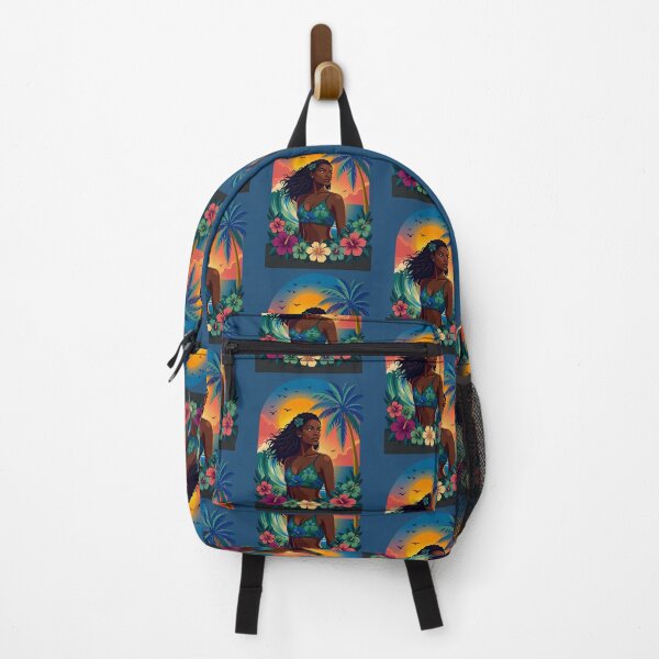 Item preview, Tropical Paradise Sunset – Beautiful Black Woman in Hibiscus Garden designed and sold by digitalbob60.