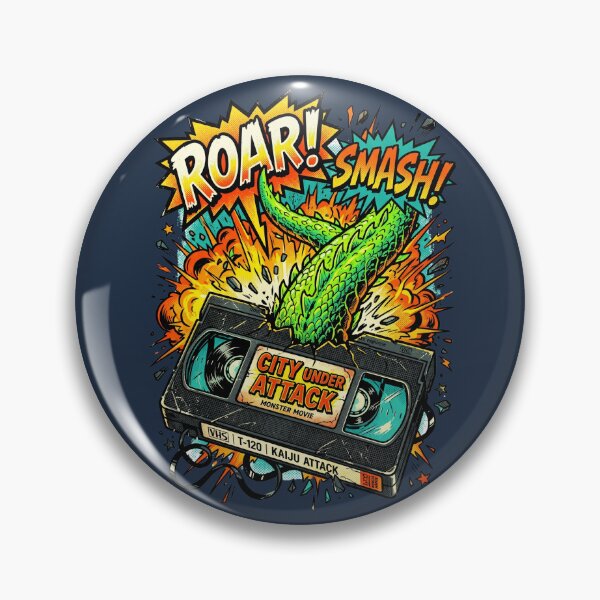 Item preview, Vintage VHS Tape Kaiju Monster Attack Pop Art Comic designed and sold by RetroRewind Studio.
