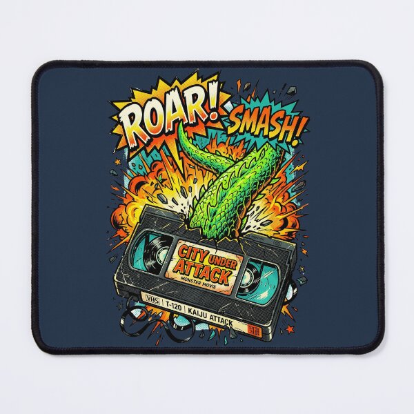 Item preview, Vintage VHS Tape Kaiju Monster Attack Pop Art Comic designed and sold by RetroRewind Studio.