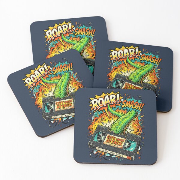 Item preview, Vintage VHS Tape Kaiju Monster Attack Pop Art Comic designed and sold by RetroRewind Studio.
