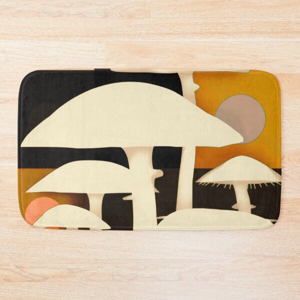 Item preview, Minimalist mushrooms on orange designed and sold by uunaa.