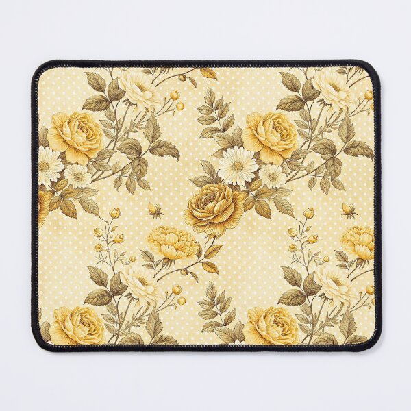 Item preview, Golden Cottagecore Floral Polka Dot Pattern designed and sold by Storybook Botanica.