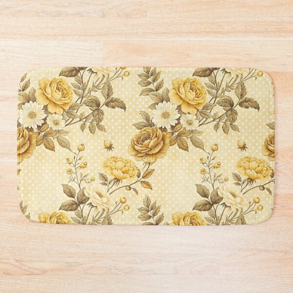 Item preview, Golden Cottagecore Floral Polka Dot Pattern designed and sold by Storybook Botanica.