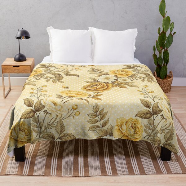 Item preview, Golden Cottagecore Floral Polka Dot Pattern designed and sold by Petal & Pattern Co.