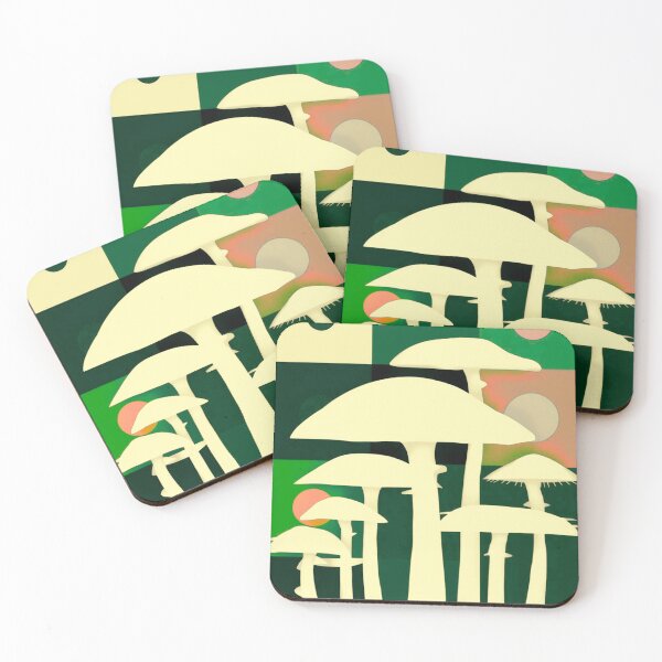 Item preview,  Minimalist mushrooms on brown designed and sold by uunaa.
