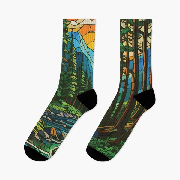 Item preview, Mosaic Forest River Landscape Art Print designed and sold by designmari.
