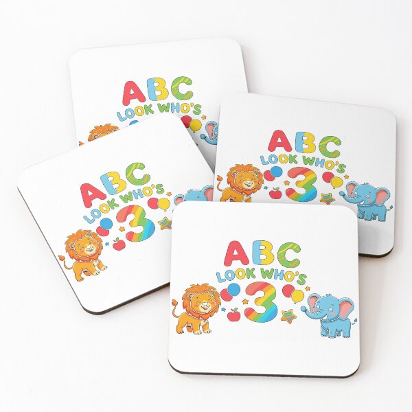 Item preview, abc look who's 3 birthday kid designed and sold by ArtDesignTp.