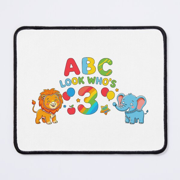 Item preview, abc look who's 3 birthday kid designed and sold by ArtDesignTp.