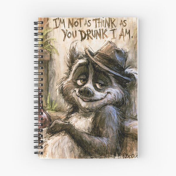Item preview, Black and White Drunk Raccoon Funny Art designed and sold by Piotrek0001.