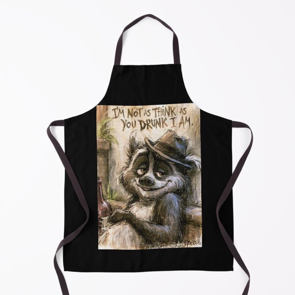 Item preview, Black and White Drunk Raccoon Funny Art designed and sold by Piotrek0001.