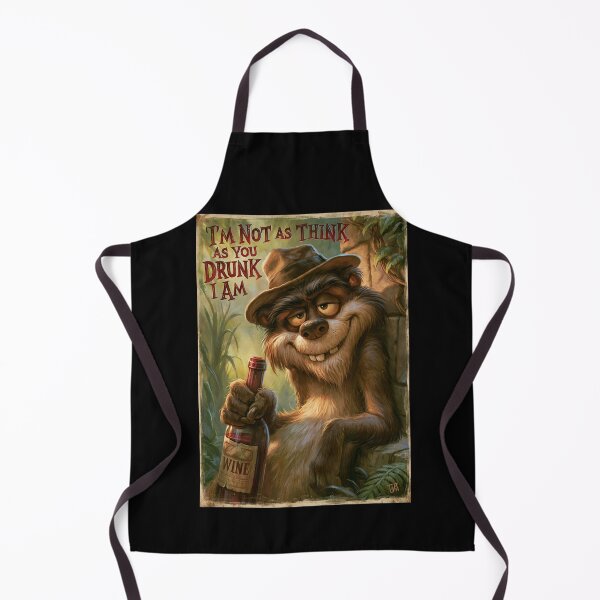 Item preview, Smiling Drunk Bear in Hat Retro Art designed and sold by Piotrek0001.