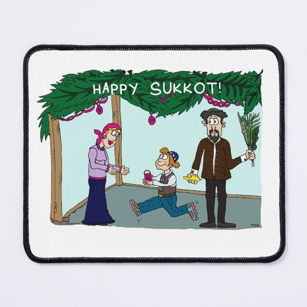 Item preview, Happy Sukkot Family Celebration – Cute Jewish Holiday Cartoon Art designed and sold by MyxaART.