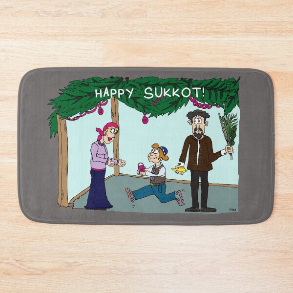 Item preview, Happy Sukkot Family Celebration – Cute Jewish Holiday Cartoon Art designed and sold by MyxaART.