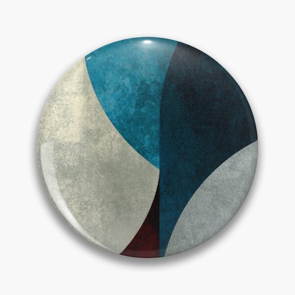 Item preview, Modern Curved Geometric Abstract in Teal & Gold designed and sold by SlowRegardArt.