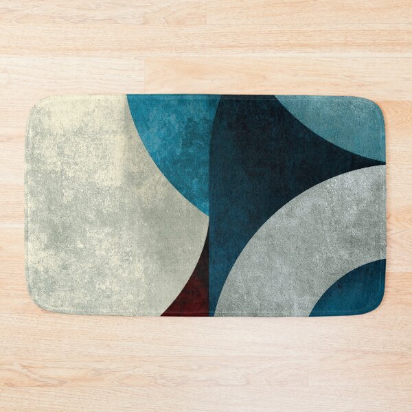 Item preview, Modern Curved Geometric Abstract in Teal & Gold designed and sold by SlowRegardArt.
