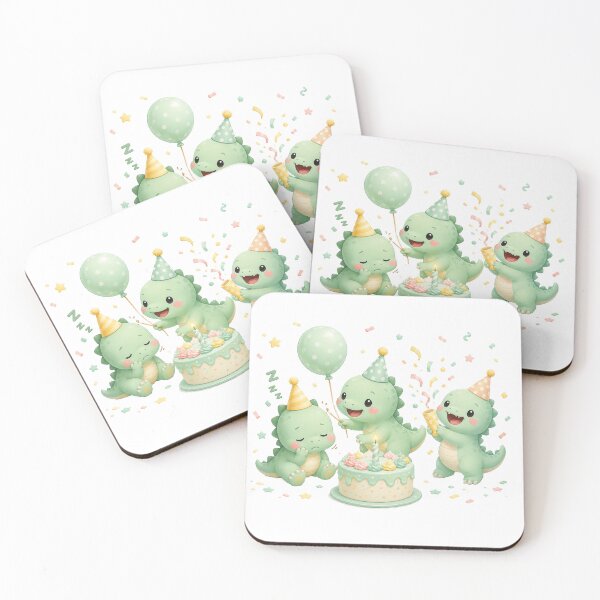 Item preview, Cute Dinosaurs Birthday Party Watercolor Illustration designed and sold by Seculinator.