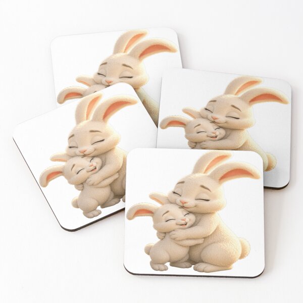 Item preview, Cute Bunny Hugging Mom Cartoon designed and sold by WantStyleyou.