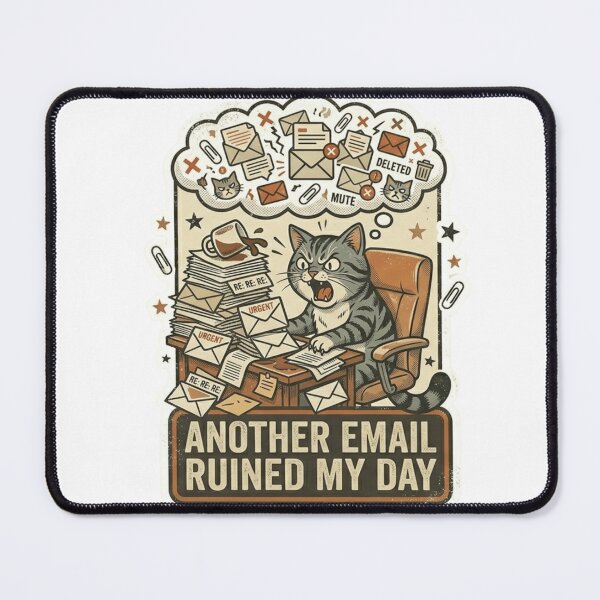 Item preview, Another Email Ruined My Day Cat – Funny Office Humor designed and sold by Dada-arts.